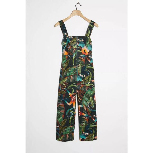 Farm Rio x Anthropologie Monkeys Cropped Jumpsuit Size PXL - Picture 3 of 10